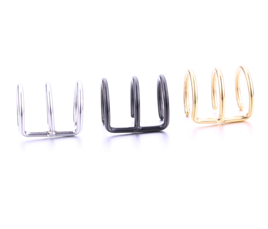 Ear Clip Earing For Men or Women New Fashion Jewellery (Silver, Black, Gold)