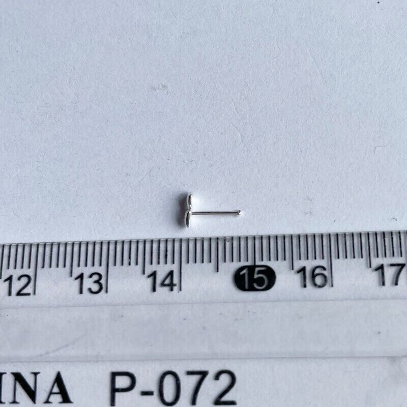 Two Sweet Heart Sterling Silver Nose Stud Ring Ball End Piercing
