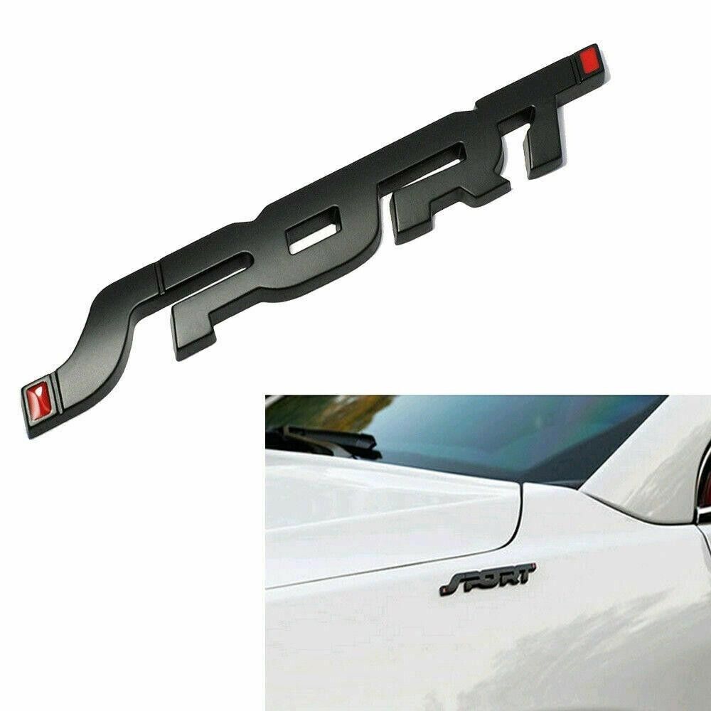 Black Car Sport Emblem Logo Badge Metal Sticker