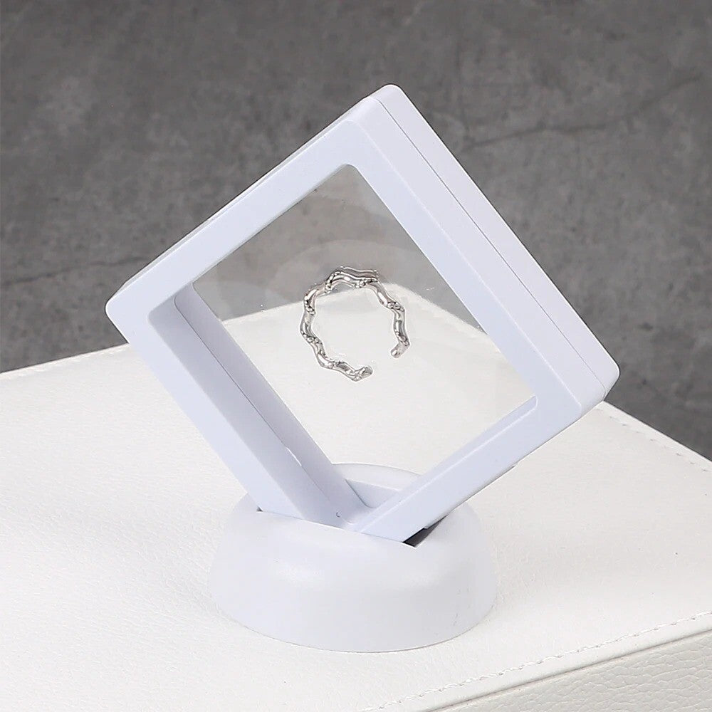 Coin Jewellery Display Frame Holder Box (Black, White) 3D Floating View
