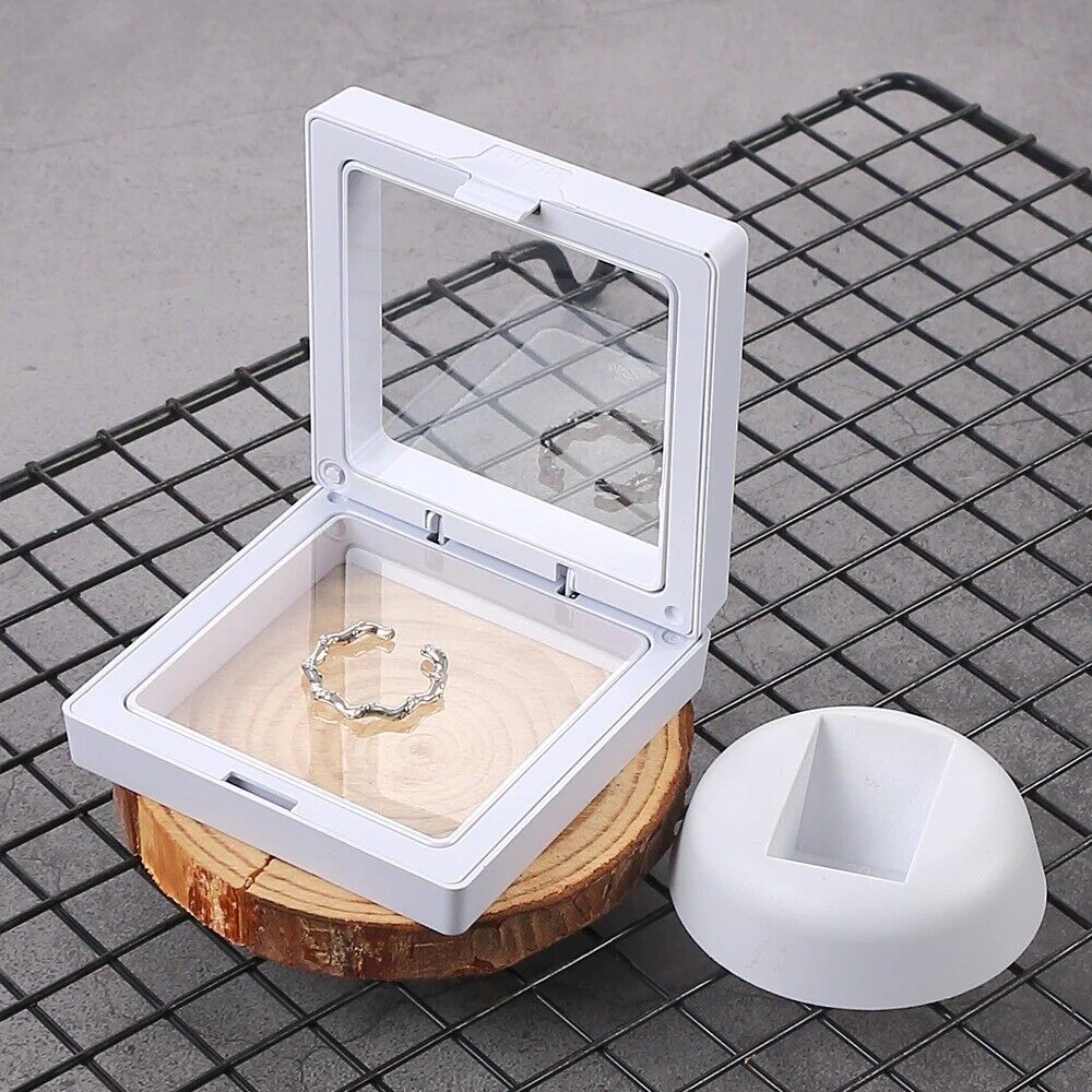 Coin Jewellery Display Frame Holder Box (Black, White) 3D Floating View