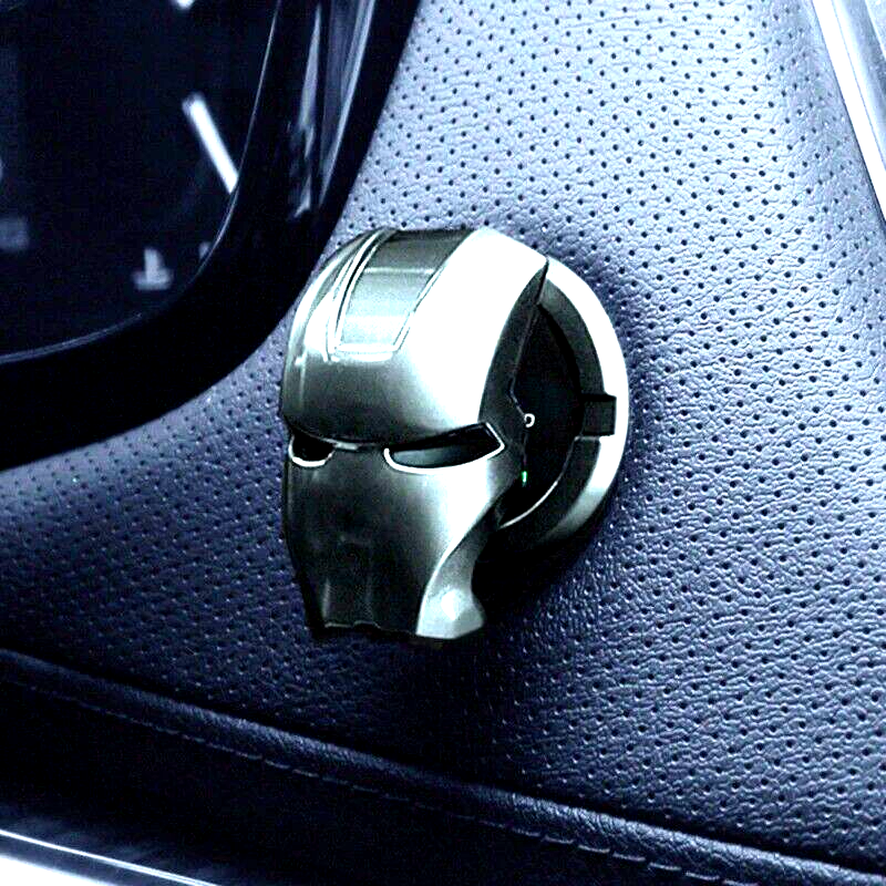 Engine Start/Stop Button Ring Protective Cover Silver Colour Iron Man