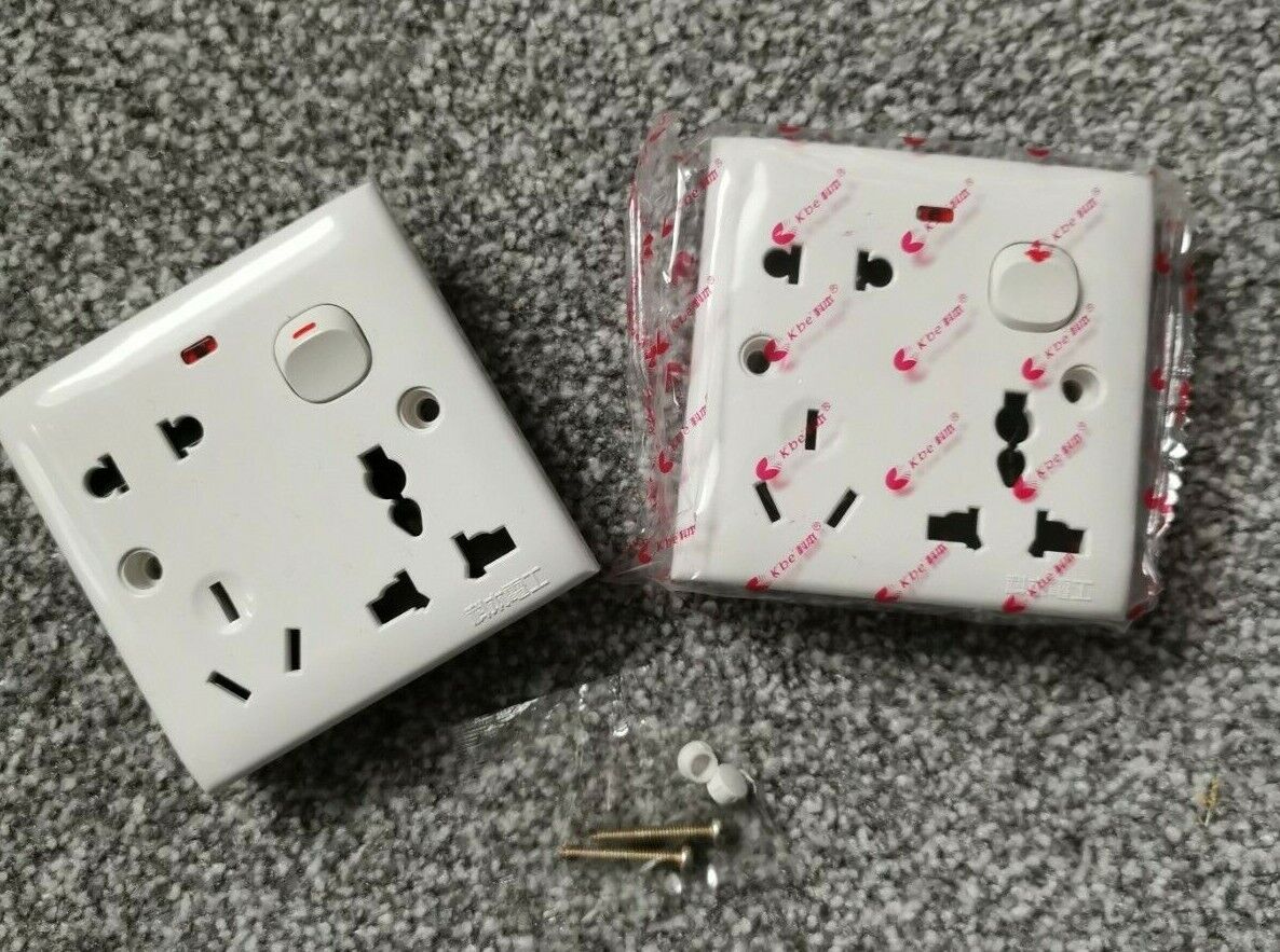 One Gang Wall Socket with Main Switch 10A 4 in 1 US AU UK EU