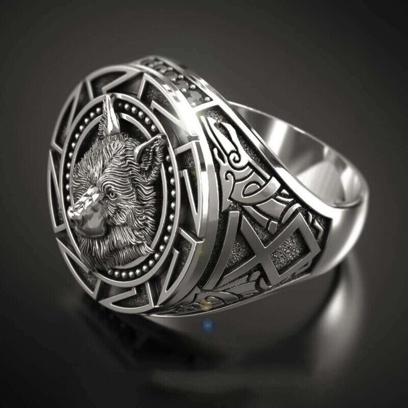 Vintage Wolf Wikings Ring Gothic Animal