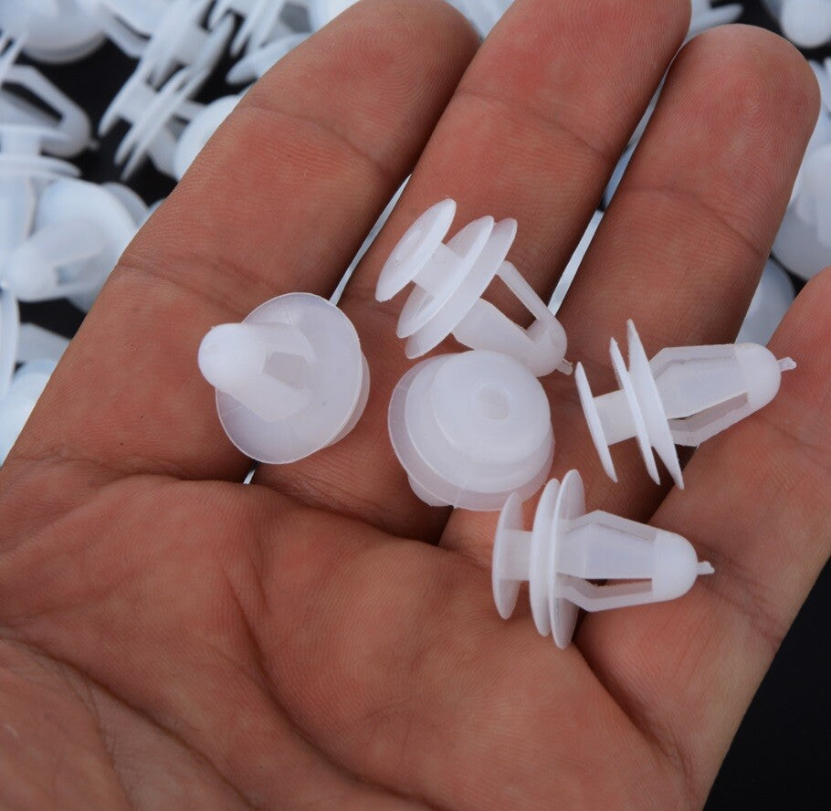 100x Trim Panel Bumper Car Door Retainer Plastic Clips Rivet Fasteners 9mm Hole