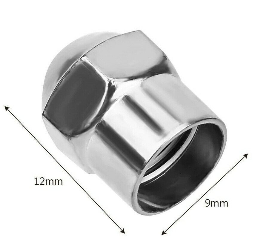 4x Tyre Air Pressure Valve Dust Caps Chrome Plated Plastic