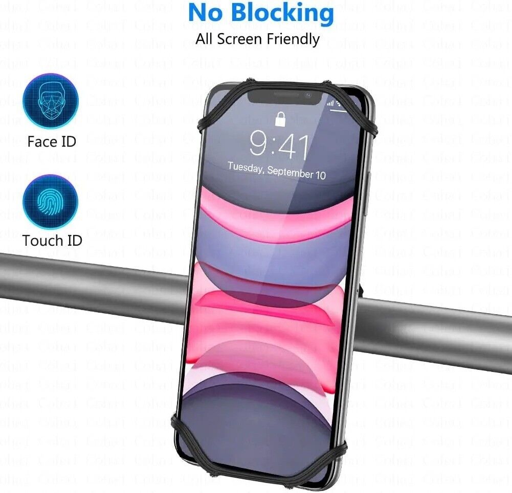 Bicycle Motorcycle Mobile Phone Holder Adjustable 360 Rotation Silicone Holder