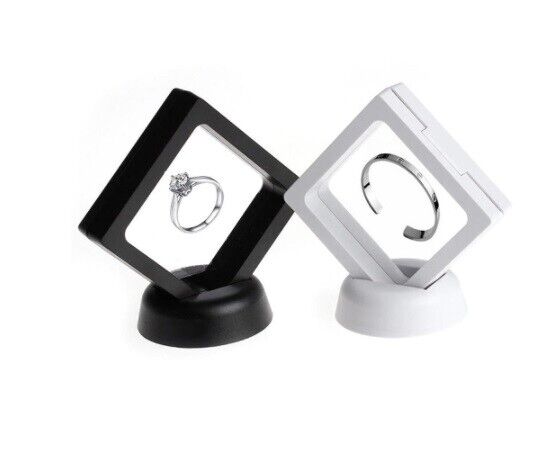 Coin Jewellery Display Frame Holder Box (Black, White) 3D Floating View