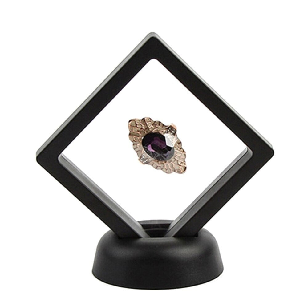 Coin Jewellery Display Frame Holder Box (White, Black) 3D Floating View