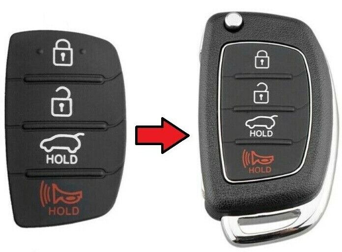 Hyundai 4 Button Remote Key Fob Rubber Pad Replacement Repair