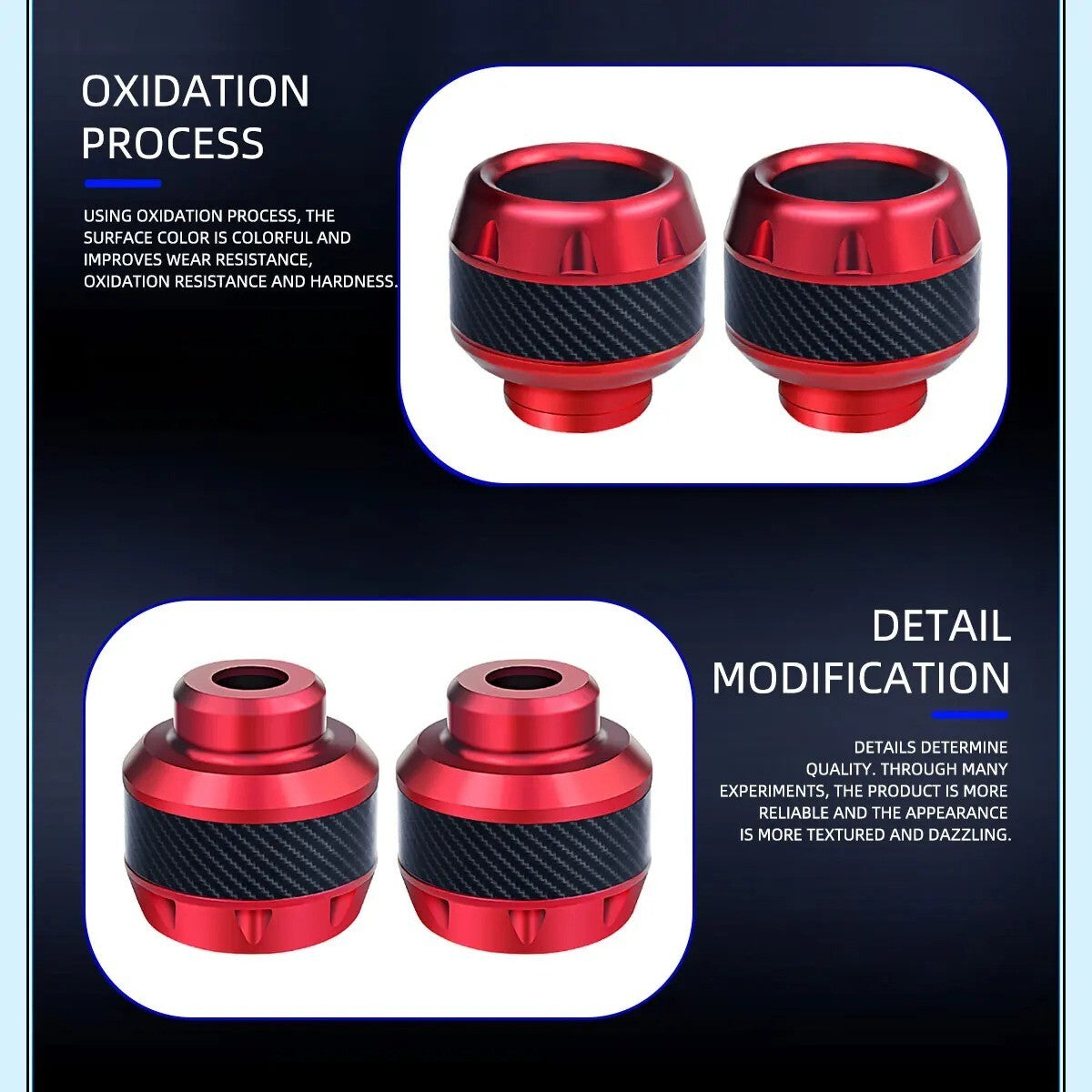 2x Motorcycle Anti-fall Cup Aluminum Alloy Motorcycle Front Fork Covers