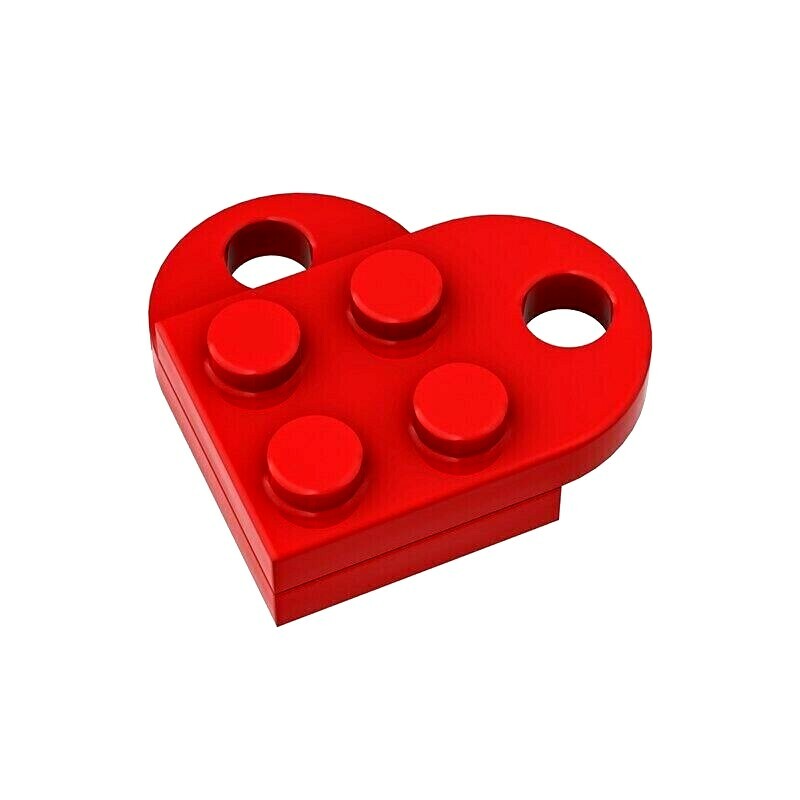 Bricks Keychain for Couples Valentine's Day Gift Present Love Heart Keyring