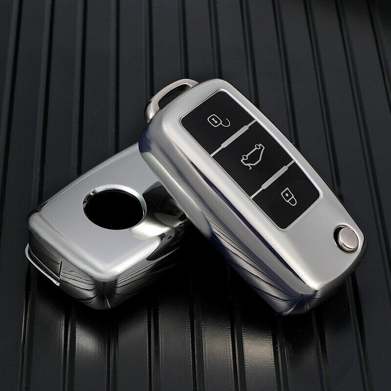 TPU Key Case Cover VW Skoda Polo Golf Passat Beetle Caddy T5 Tiguan Jetta