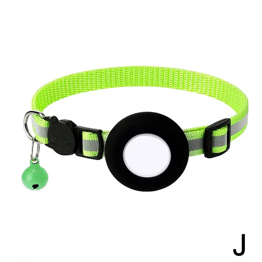 Cat Collar Airtag HolderReflective Kitten Collar with Bell for Apple