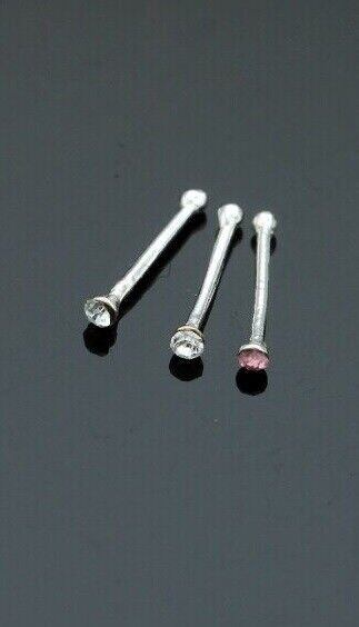Tiny High Quality 925 Sterling Silver Party, Gift, Date Nose Stud 1mm