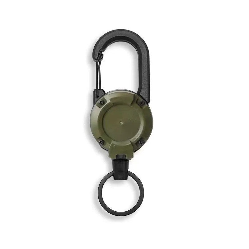 Heavy Duty Pull Reel Carabiner Retractable Strong Steel Wire Rope Buckle Spring