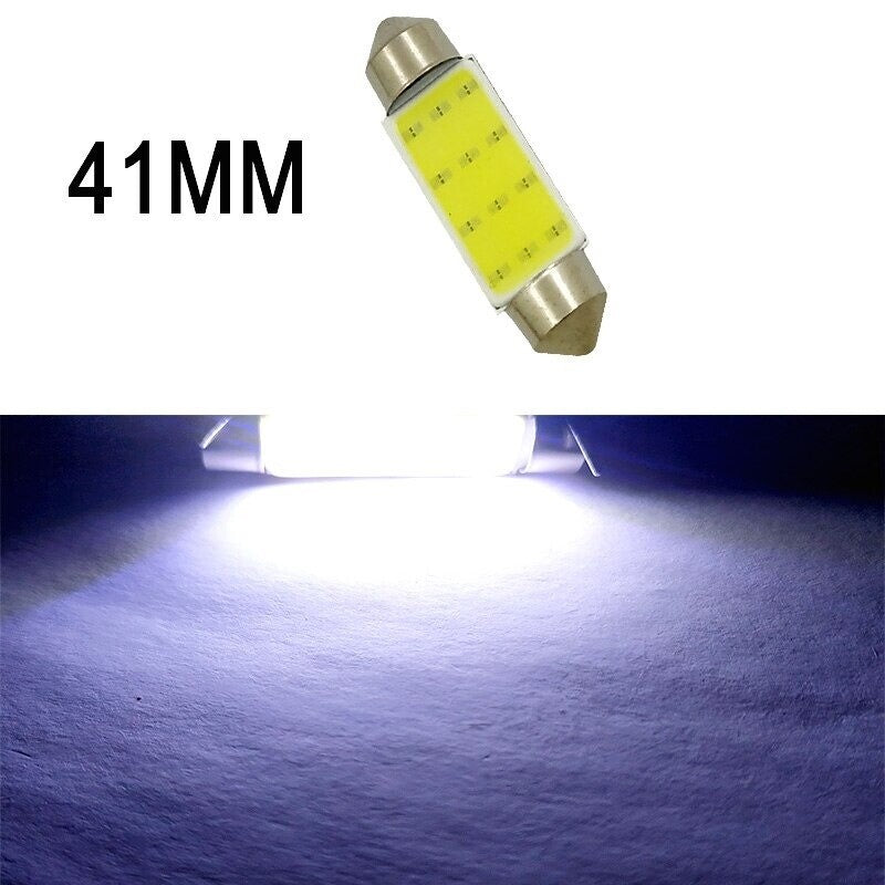 Car Led Number Plate Light Bulbs C5W Festoon Cob White 31 36 39 41mm 12v