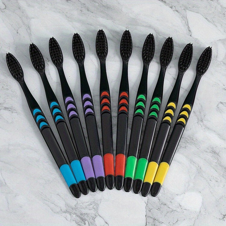 10x Household Soft Manual Toothbrushes with Soft Bristles Deep Cleaning
