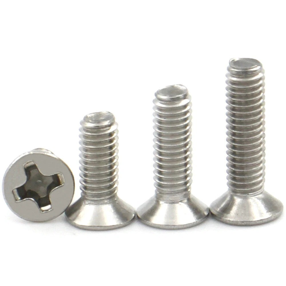 2x M5 25mm 304 Stainless Steel Head Cross Philips Screws Bolts