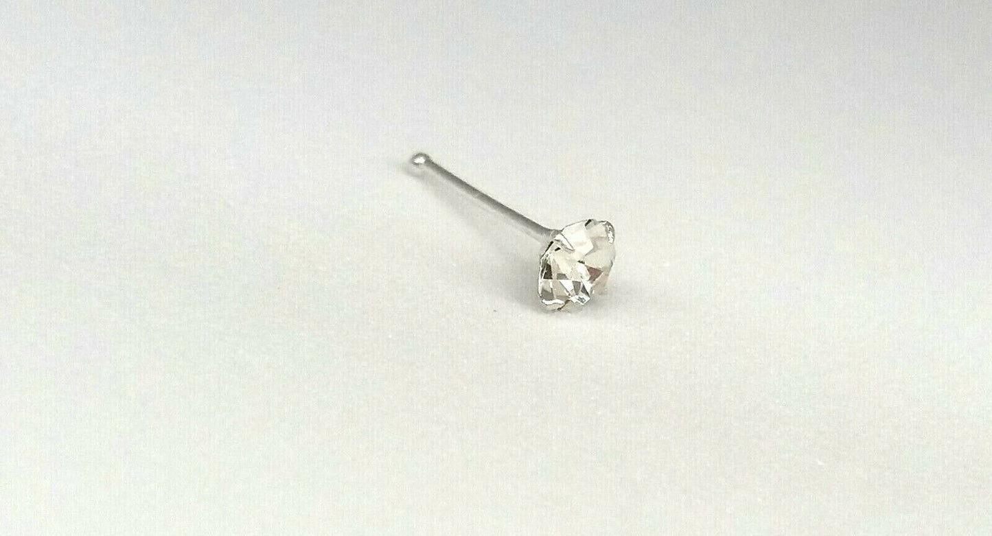 Silver Nose Stud Nose Piercing Stud (925 Sterling Silver 3 mm)