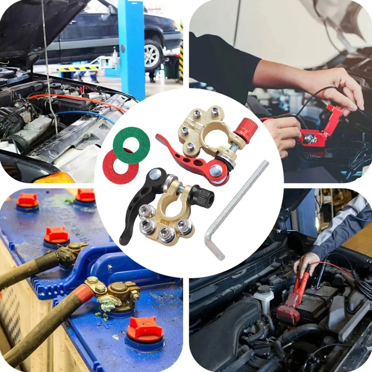 2Pcs Car Battery Terminal Connectors Quick Release Disconnect 12V 24V