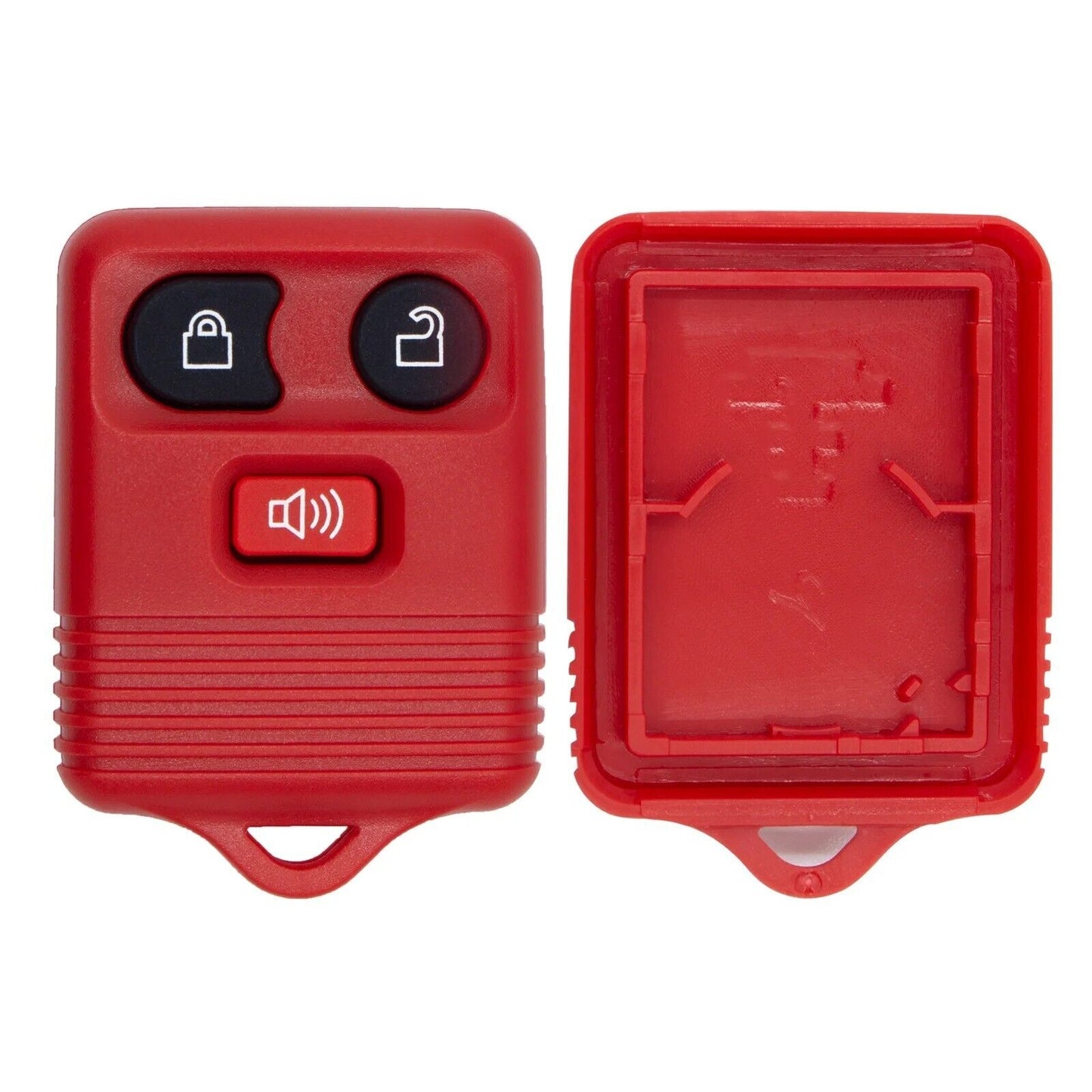 3 Buttons Red Key Shell Remote Key Fob Case No Circuit Board for Ford Mazda