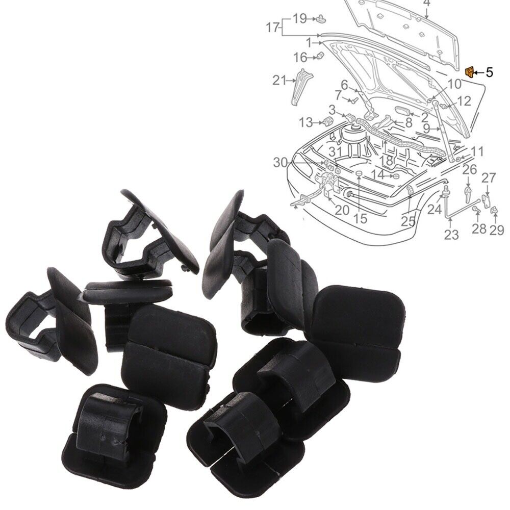 2x Hood Bonnet Insulation Clips VW Polo Tiguan Passat B5 B6 SEAT Leon 2 Skoda