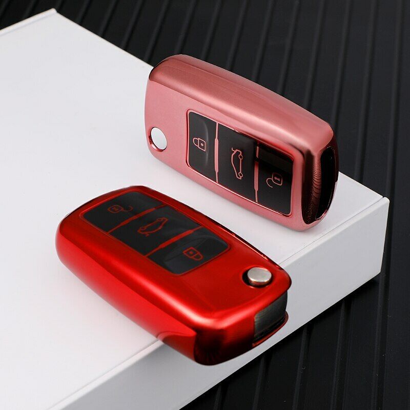 TPU Key Case Cover VW Skoda Polo Golf Passat Beetle Caddy T5 Tiguan Jetta