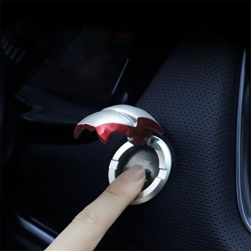 Engine Start/Stop Button Ring Protective Cover Silver Colour Iron Man