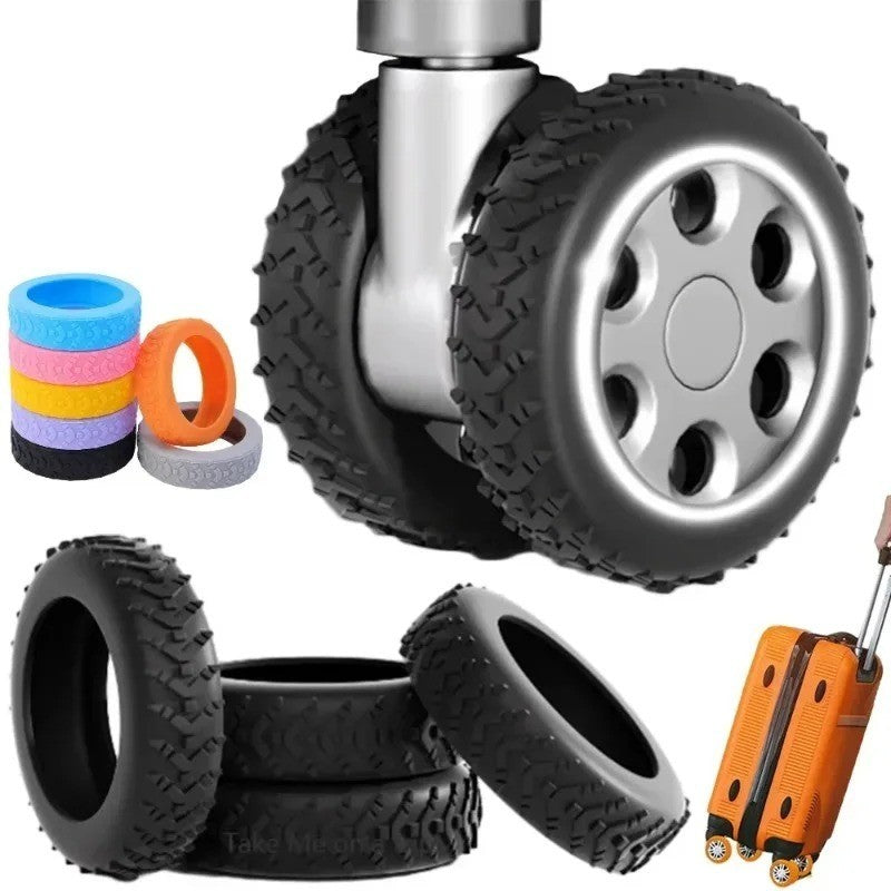 4x Wheels Protectors for Luggage Reduce Noise Wheels Covers Orange Colour