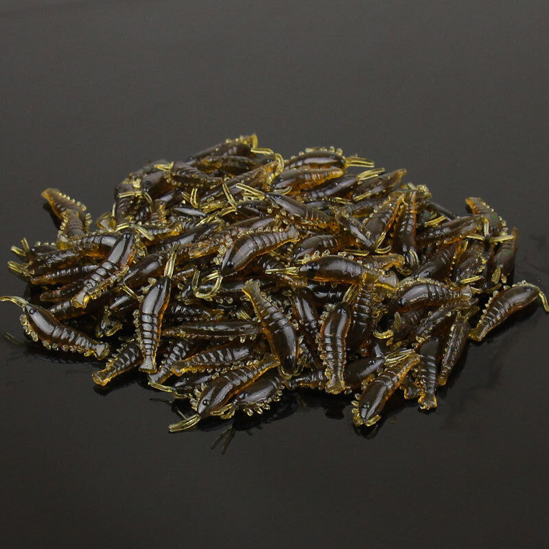 10x Soft Silicone Shrimp Fishing Lures 2.8cm 0.3g Small Light Freshwater Bait