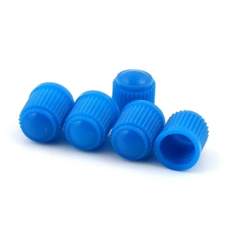 16x Blue Plastic Tyre Valve Dust Caps Car Van Motorcycle Bmx