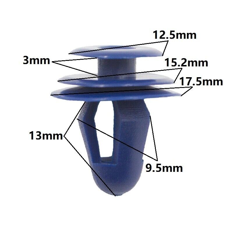 20x Plastic Clips Fasteners for Trim Panel Interior Door Fixing 9mm Hole