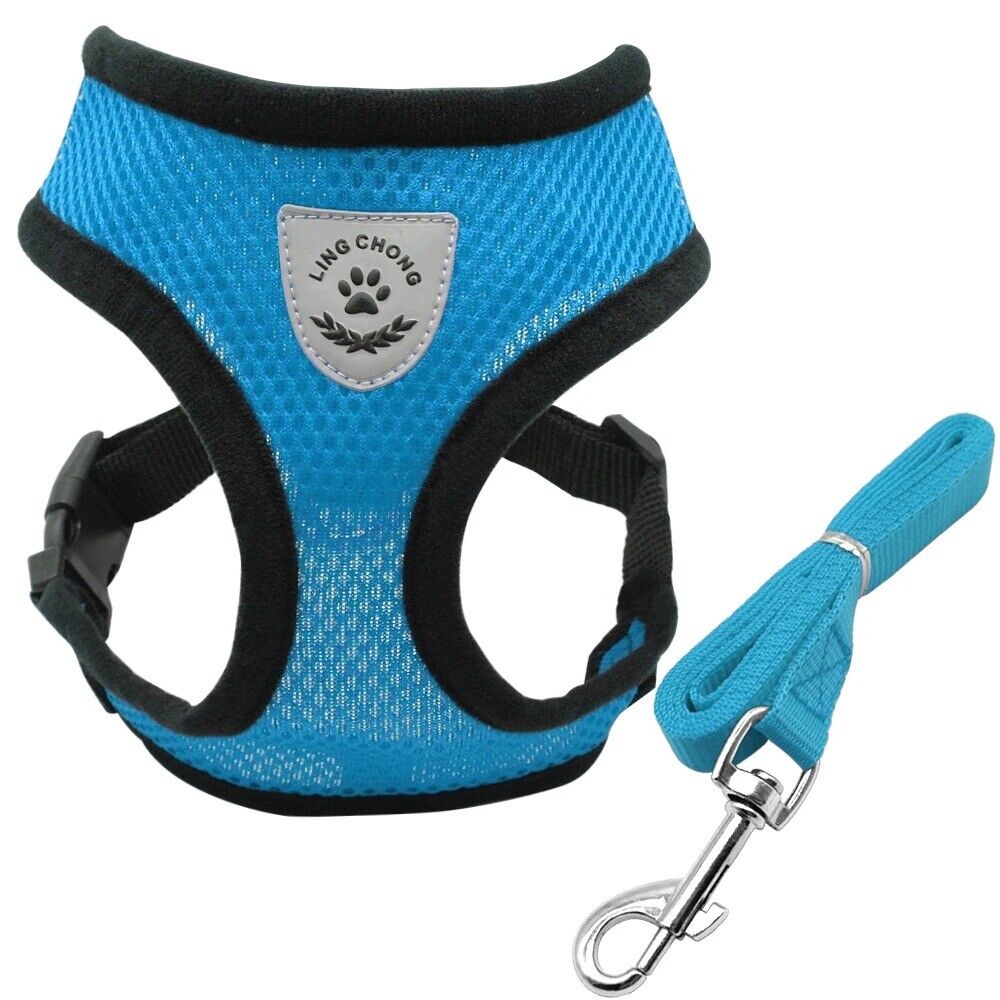 Mesh Cat Harness and Leash Breathable Reflective Kitten Cats Harnesses Small Dog