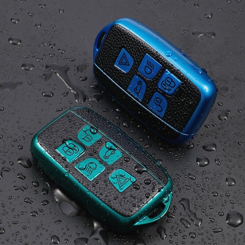 TPU Leather Remote Key Fob Key Case for Jaguar Land Rover Range Rover