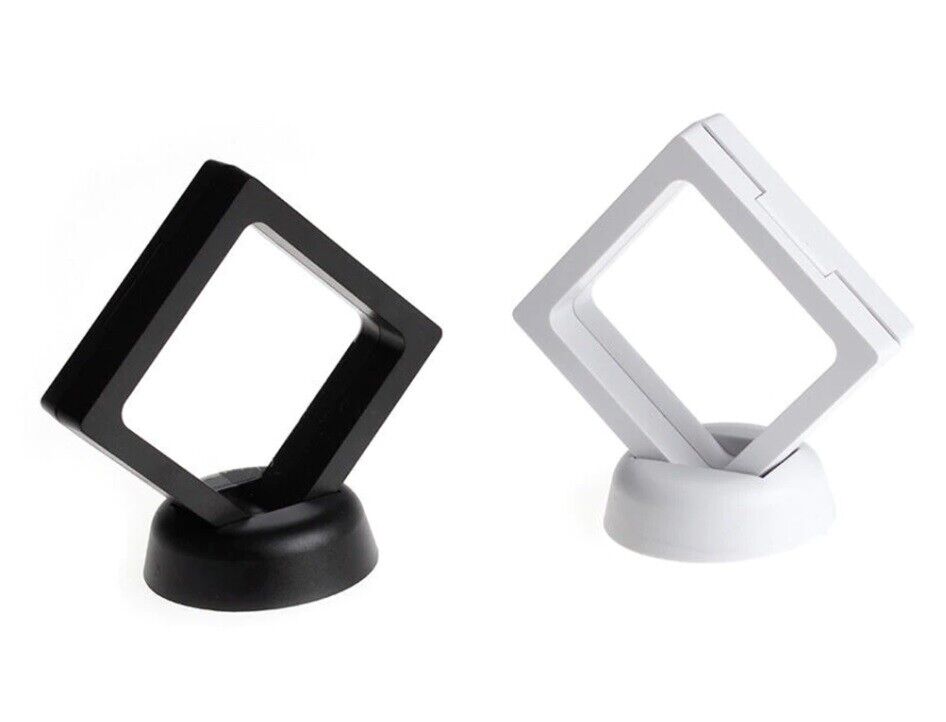 Coin Jewellery Display Frame Holder Box (Black, White) 3D Floating View