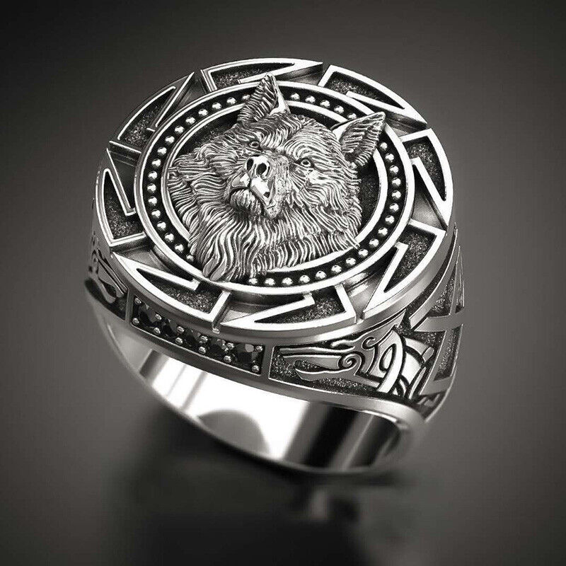 Vintage Wolf Wikings Ring Gothic Animal