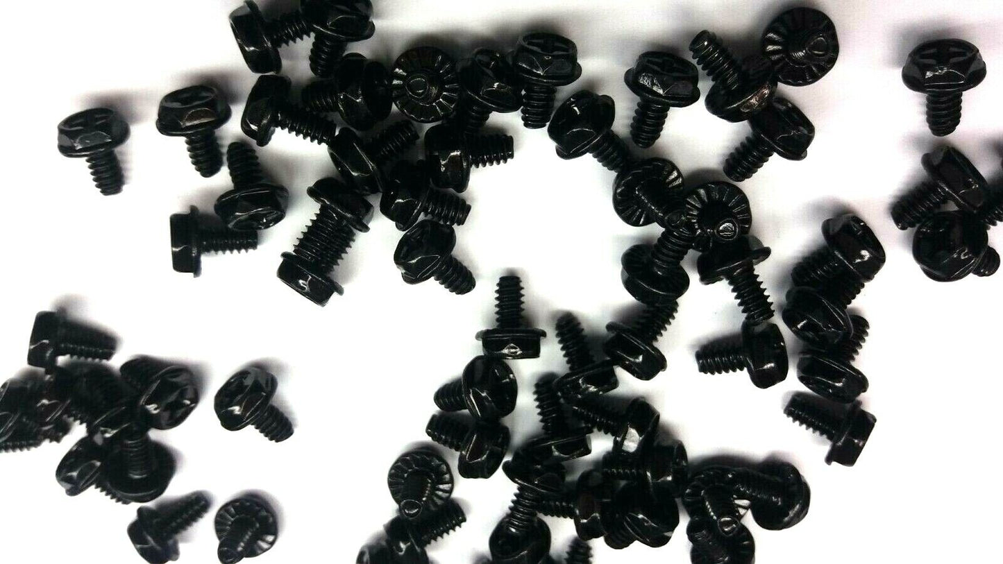 10x BLACK COMPUTER PC CASE, MOTHERBOARD MOUNTING, HARD DRIVE SCREWS 6/32