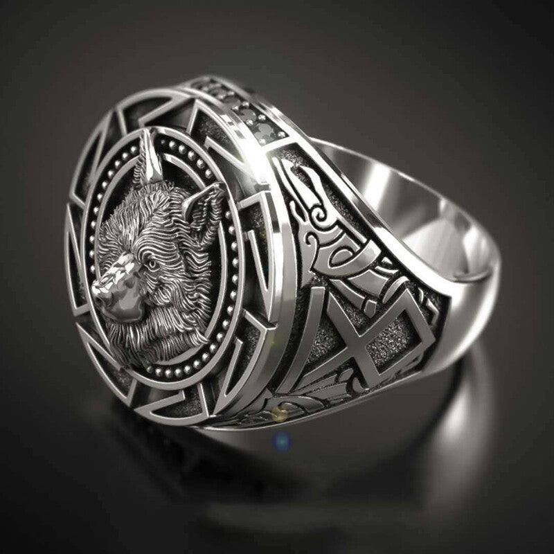 Vintage Wolf Wikings Ring Gothic Animal