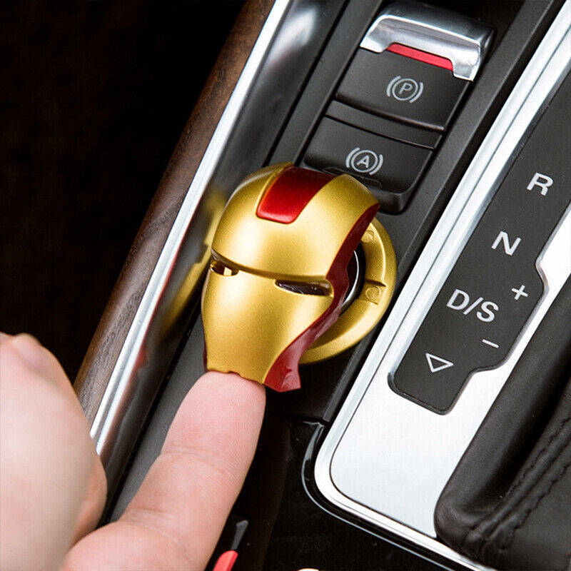 Car Engine Ignition Start Switch Button Cover Iron Man