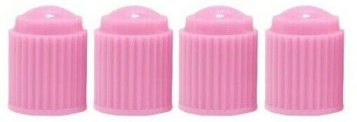 4 x Pink Plastic Tyre Valve Dust Caps (Car, Van, Motorcycle, Bmx)