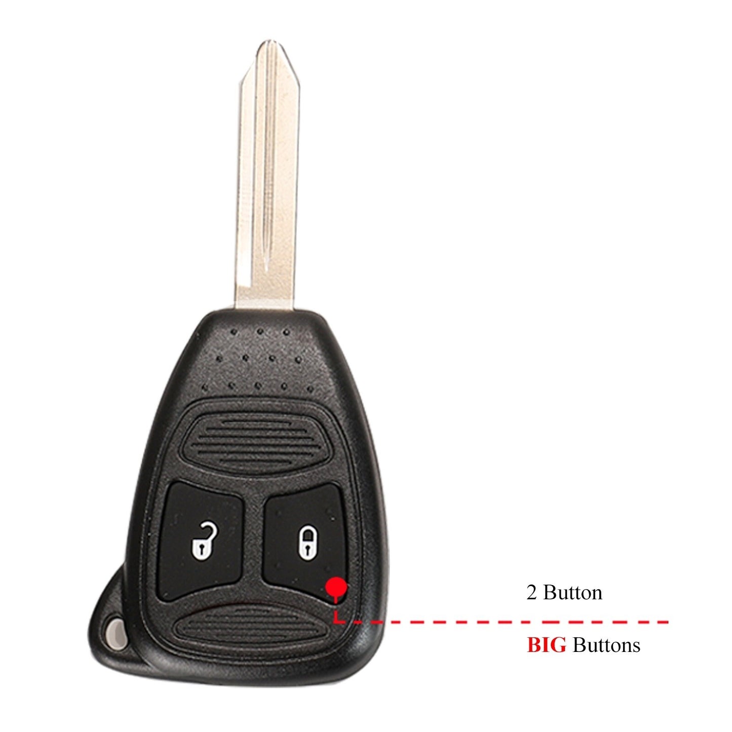 2 Button Key Fob Shell Uncut Blade for Chrysler Aspen 300 Dodge RAM Caravan