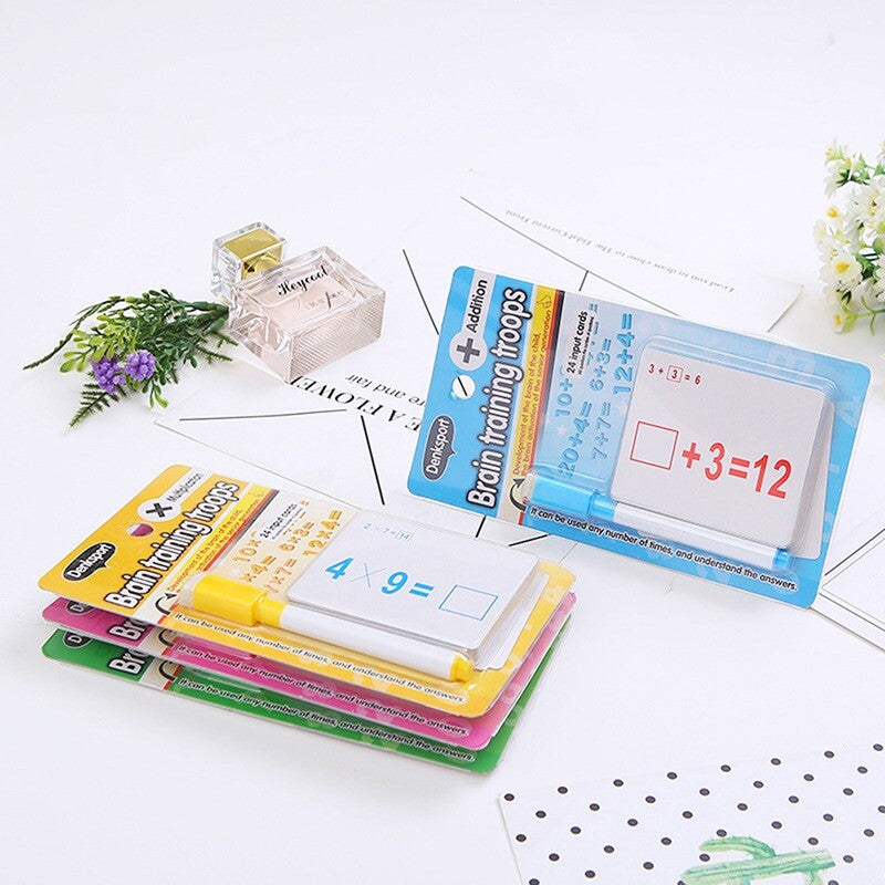 New Educational Math Learning Cards Division Arithmetic Cards with Pen