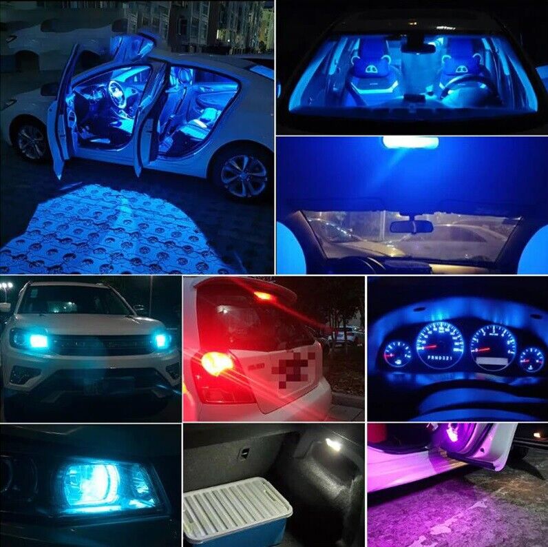 T10 W5W 501 LED Push in Bulb Side Light Interior Light License Plate (7Colours)