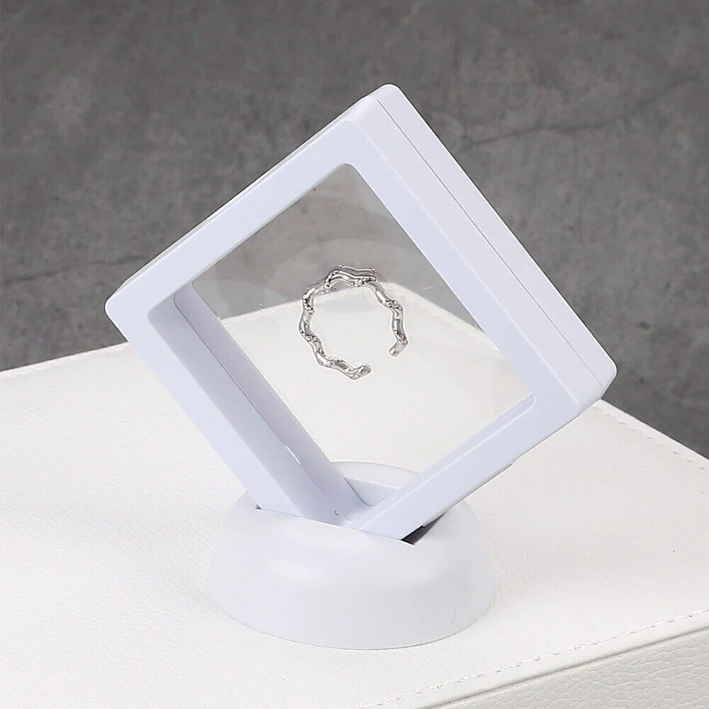 Coin Jewellery Display Frame Holder Box (Black, White) 3D Floating View