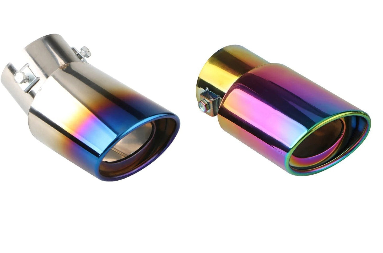 1x 2.5" Inlet Car Auto Exhaust Muffler Tip Pipe Stainless Steel Chrome Rear Tail