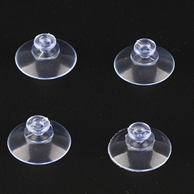 2x Clear Transparent Suction Cups Mushroom Shape 30mm Diameter for Glass