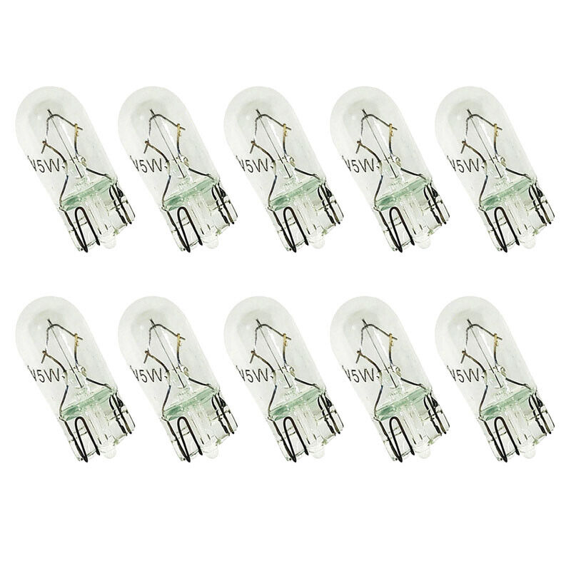 10x Car T10 Halogen W5W 194 158 Wedge 12v 5w Bulbs (5 Colours)