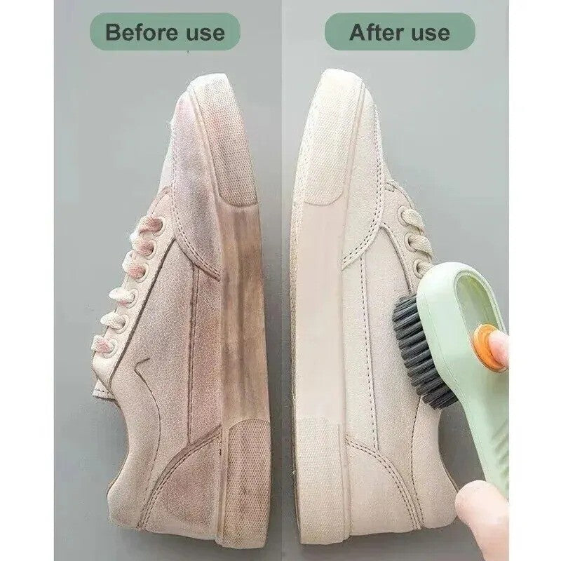1x Multifunction Cleaning Shoe Brush Soft Automatic Liquid Shoe Brush with Hook