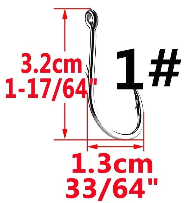 5x High Carbon Steel Fishing Hooks  Sea Worm Carp 10 Different Sizes